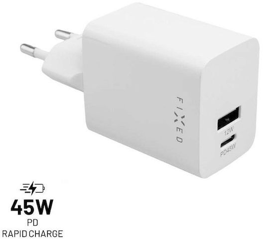 Fixed Φορτιστής Χωρίς Καλώδιο με Θύρα USB-A και Θύρα USB-C 45W Power Delivery Λευκός (Charge Mini S) - Image 7