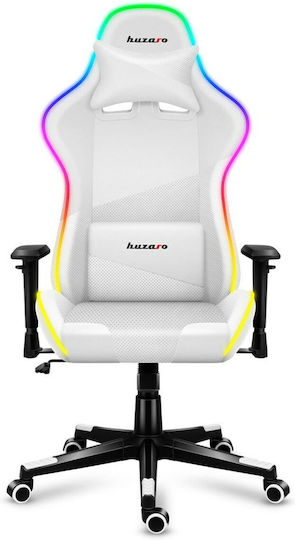 Huzaro Force 6.2 Υφασμάτινη Καρέκλα Gaming με Ρυθμιζόμενα Μπράτσα και RGB Φωτισμό Λευκή - Image 2