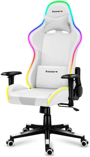 Huzaro Force 6.2 Υφασμάτινη Καρέκλα Gaming με Ρυθμιζόμενα Μπράτσα και RGB Φωτισμό Λευκή - Image 3