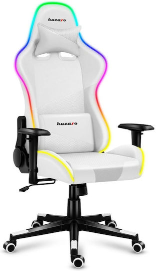 Huzaro Force 6.2 Υφασμάτινη Καρέκλα Gaming με Ρυθμιζόμενα Μπράτσα και RGB Φωτισμό Λευκή - Image 4