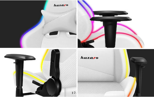 Huzaro Force 6.2 Υφασμάτινη Καρέκλα Gaming με Ρυθμιζόμενα Μπράτσα και RGB Φωτισμό Λευκή - Image 8