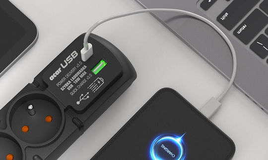 Acar Πολύπριζο Aσφαλείας 4 Θέσεων με 1 USB-A και Καλώδιο 1.5m W2439 - Image 6