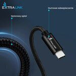 Extralink Braided USB 2.0 Cable USB-C male - USB-C 240W Μαύρο 2m - Image 6