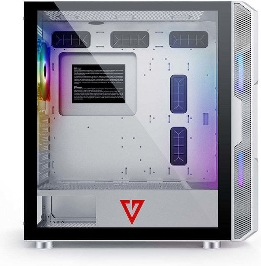 Modecom Amirani Gaming Midi Tower Κουτί Υπολογιστή με Πλαϊνό Παράθυρο Λευκό - Image 2