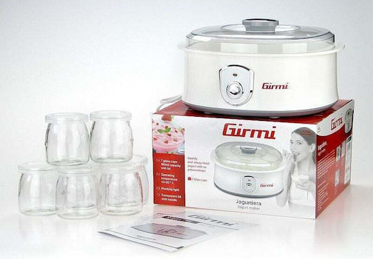 Girmi YG03 Γιαουρτομηχανή με Βαζάκια 1.26lt Λευκή 20W