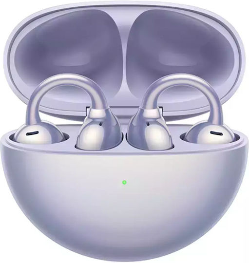 Huawei FreeClip Earbud Bluetooth Handsfree Ακουστικά με Αντοχή στον Ιδρώτα και Θήκη Φόρτισης Μωβ