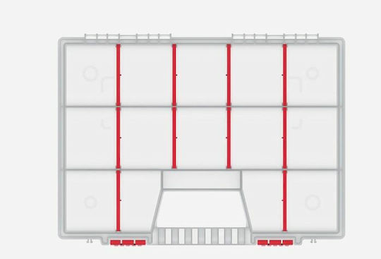 Prosperplast Ταμπακιέρα Εργαλείων 15 Θέσεων Διάφανη 39x29x6.5εκ. KNO40307T