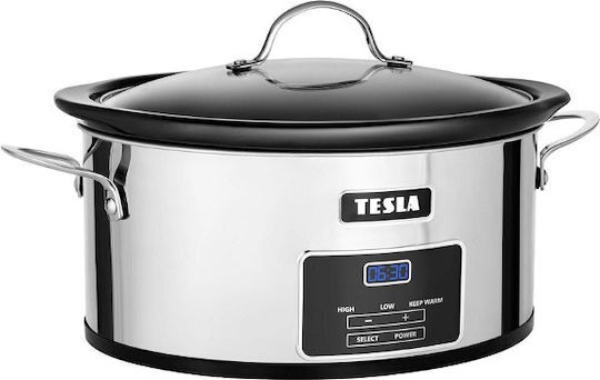 Tesla Electronics SlowCook S800 Deluxe Ηλεκτρική Γάστρα 250W με Χωρητικότητα 5.6lt Ασημί
