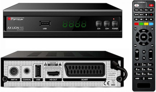 Opticum AX Lion AX Lion Ψηφιακός Δέκτης Mpeg-4 Full HD (1080p) με Λειτουργία PVR (Εγγραφή σε USB) Σύνδεσεις SCART / HDMI / USB - Image 3