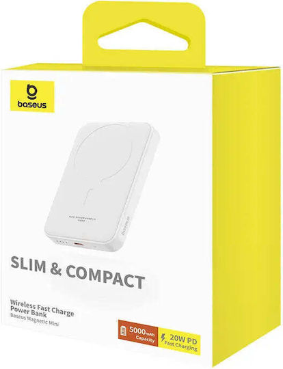 Baseus Mini Power Bank 5000mAh 20W με Θύρα USB-C Λευκό - Image 5
