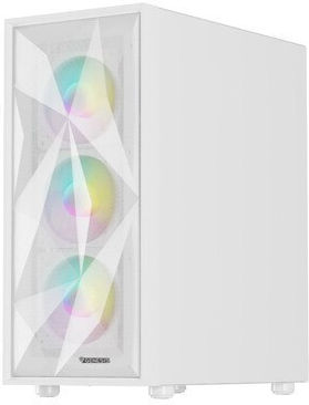 Natec Diaxid 605 Gaming Midi Tower Κουτί Υπολογιστή με Πλαϊνό Παράθυρο και RGB Φωτισμό Λευκό - Image 2