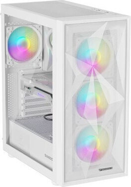 Natec Diaxid 605 Gaming Midi Tower Κουτί Υπολογιστή με Πλαϊνό Παράθυρο και RGB Φωτισμό Λευκό - Image 4
