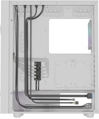 Natec Diaxid 605 Gaming Midi Tower Κουτί Υπολογιστή με Πλαϊνό Παράθυρο και RGB Φωτισμό Λευκό - Image 7