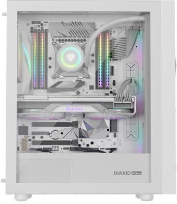 Natec Diaxid 605 Gaming Midi Tower Κουτί Υπολογιστή με Πλαϊνό Παράθυρο και RGB Φωτισμό Λευκό - Image 9