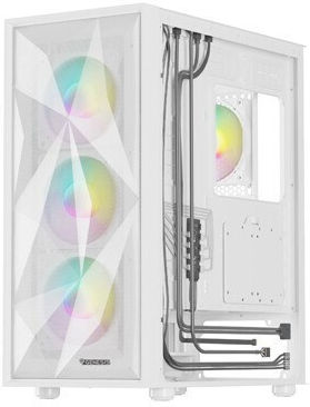Natec Diaxid 605 Gaming Midi Tower Κουτί Υπολογιστή με Πλαϊνό Παράθυρο και RGB Φωτισμό Λευκό - Image 15