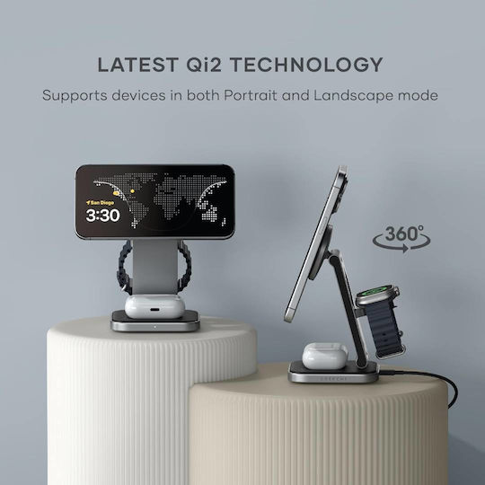 Satechi Ασύρματος Φορτιστής Qi2 15W Power Delivery Γκρι (SA-ST-Q31FM-EA) - Image 12