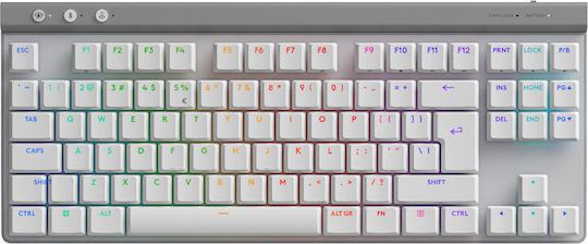 Logitech G515 Lightspeed Ασύρματο Gaming Μηχανικό Πληκτρολόγιο Tenkeyless με GL Tactile διακόπτες και RGB φωτισμό (Αγγλικό US) Λευκό