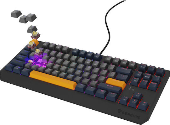 Genesis Thor 230 TKL Gaming Μηχανικό Πληκτρολόγιο Tenkeyless με Outemu Panda διακόπτες και RGB φωτισμό (Αγγλικό US) Naval Blue Negative - Image 2