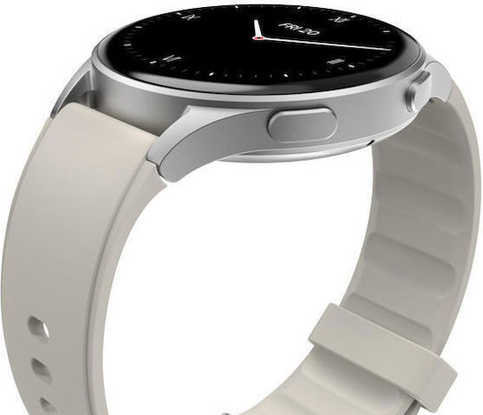 HAMA 8900 Aluminium 45mm Αδιάβροχο Smartwatch με Παλμογράφο (Μπεζ) - Image 7
