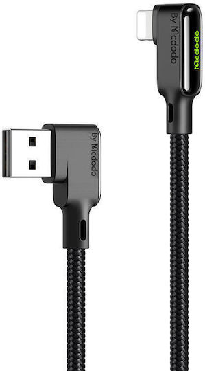 Mcdodo Angle (90°) / Braided USB-A to Lightning Cable Μαύρο 1.8m (CA-7511) - Image 3