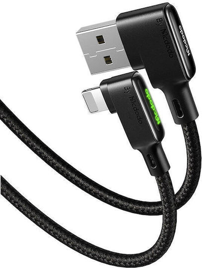 Mcdodo Angle (90°) / Braided USB-A to Lightning Cable Μαύρο 1.8m (CA-7511) - Image 2