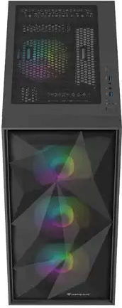 Natec Diaxid 605 Gaming Midi Tower Κουτί Υπολογιστή με Πλαϊνό Παράθυρο και RGB Φωτισμό Μαύρο - Image 5