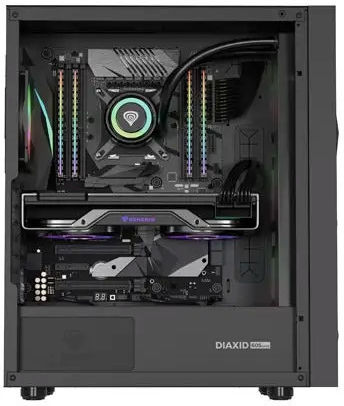 Natec Diaxid 605 Gaming Midi Tower Κουτί Υπολογιστή με Πλαϊνό Παράθυρο και RGB Φωτισμό Μαύρο - Image 7