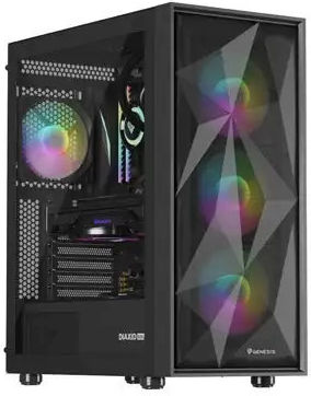 Natec Diaxid 605 Gaming Midi Tower Κουτί Υπολογιστή με Πλαϊνό Παράθυρο και RGB Φωτισμό Μαύρο - Image 11