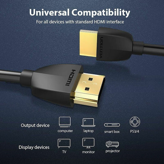 Vention HDMI 2.0 Cable HDMI male - HDMI male 1.5m Μαύρο 056379 - Image 5