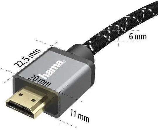 HAMA Ultra High Speed HDMI 2.1 Cable HDMI male - HDMI male 2m Μαύρο 00205239 - Image 5