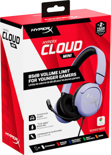HyperX Cloud Mini On Ear Gaming Headset με σύνδεση 3.5mm Lavender for Nintendo Switch / PC / PS4 / PS5 / XBOX - Image 6