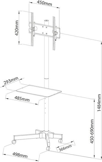 Techly ICA-TR21 Βάση Τηλεόρασης Δαπέδου έως 55" και 25kg - Image 11