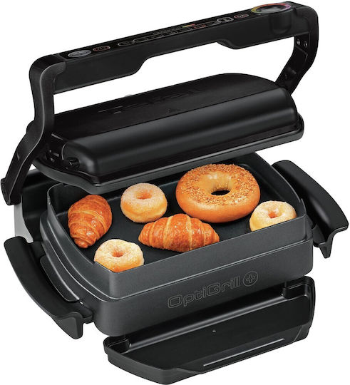Tefal Optigrill+ Επιτραπέζια Ηλεκτρική Ψησταριά Αυλακωτής Πλάκας 2000W Ανοξείδωτη με Καπάκι και Ρυθμιζόμενο Θερμοστάτη 30x20εκ. GC714834 - Image 2