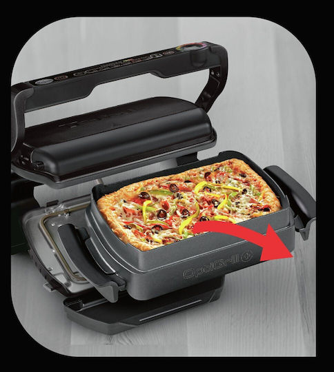 Tefal Optigrill+ Επιτραπέζια Ηλεκτρική Ψησταριά Αυλακωτής Πλάκας 2000W Ανοξείδωτη με Καπάκι και Ρυθμιζόμενο Θερμοστάτη 30x20εκ. GC714834 - Image 9