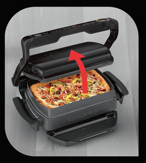 Tefal Optigrill+ Επιτραπέζια Ηλεκτρική Ψησταριά Αυλακωτής Πλάκας 2000W Ανοξείδωτη με Καπάκι και Ρυθμιζόμενο Θερμοστάτη 30x20εκ. GC714834 - Image 14