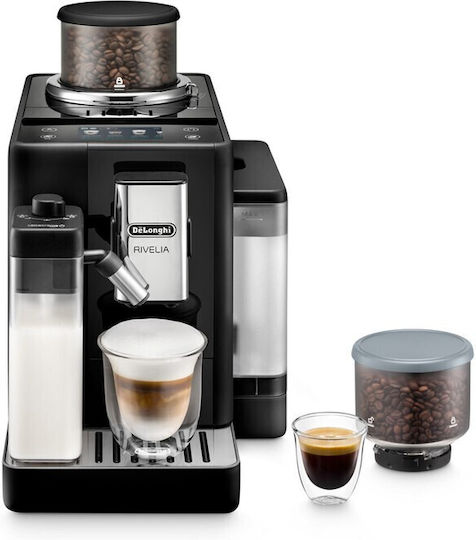 De'Longhi Rivelia Αυτόματη Μηχανή Espresso 1450W Πίεσης 19bar για Cappuccino με Μύλο Άλεσης Onyx Black - Image 3