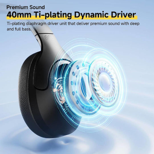 QCY H3 Lite ANC Ασύρματα / Ενσύρματα Over Ear Ακουστικά με 60 ώρες Λειτουργίας και Quick Charge Μαύρα - Image 3