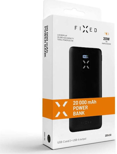 Fixed Zen Power Bank 20000mAh 20W με 2 Θύρες USB-A Power Delivery Μαύρο - Image 3