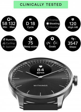 Withings ScanWatch Light Stainless Steel 37mm Αδιάβροχο με Παλμογράφο (Black) - Image 5