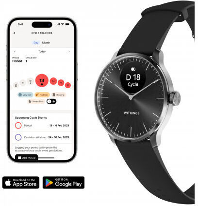 Withings ScanWatch Light Stainless Steel 37mm Αδιάβροχο με Παλμογράφο (Black) - Image 3