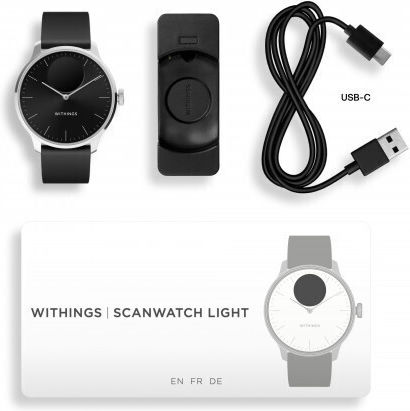 Withings ScanWatch Light Stainless Steel 37mm Αδιάβροχο με Παλμογράφο (Black) - Image 6