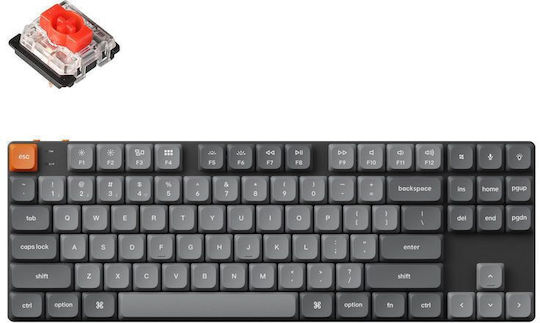 Keychron K1 Max Ασύρματο Gaming Μηχανικό Πληκτρολόγιο Tenkeyless με Gateron Low Profile Red διακόπτες και RGB φωτισμό (Αγγλικό US) K1M-H1