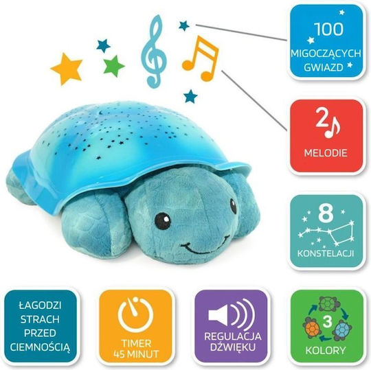 Cloud b Παιχνίδι Ύπνου Twinkling Twilight Turtle από Ύφασμα με Φως και Ήχους για Νεογέννητα Aqua CB7323-T2 - Image 4