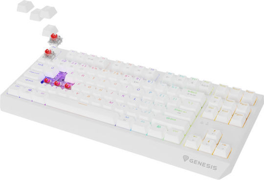 Genesis Thor 230 TKL Ασύρματο Gaming Μηχανικό Πληκτρολόγιο Tenkeyless με Outemu Red διακόπτες και RGB φωτισμό (Αγγλικό US) Λευκό - Image 2