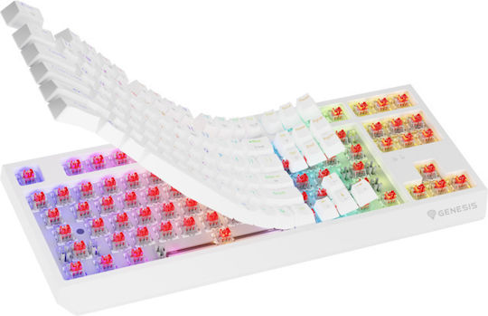 Genesis Thor 230 TKL Ασύρματο Gaming Μηχανικό Πληκτρολόγιο Tenkeyless με Outemu Red διακόπτες και RGB φωτισμό (Αγγλικό US) Λευκό - Image 4
