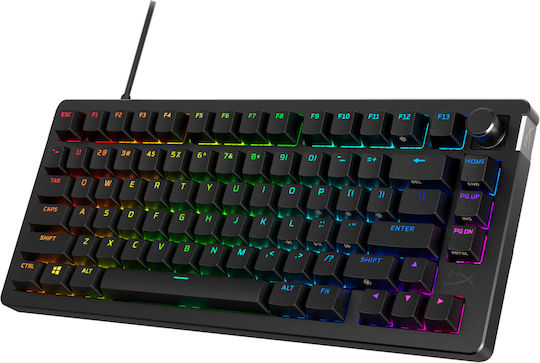 HyperX Alloy Rise 75 Gaming Μηχανικό Πληκτρολόγιο 75% με HyperX Red διακόπτες και RGB φωτισμό (Αγγλικό US) - Image 2