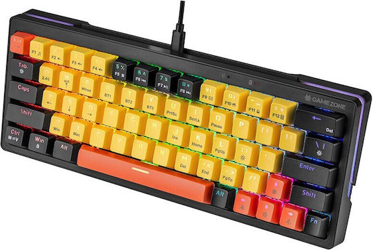 Tracer Gamezone EVO2 Gaming Μηχανικό Πληκτρολόγιο 65% με Custom διακόπτες και RGB φωτισμό (Αγγλικό US) Κίτρινο - Image 3