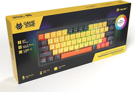 Tracer Gamezone EVO2 Gaming Μηχανικό Πληκτρολόγιο 65% με Custom διακόπτες και RGB φωτισμό (Αγγλικό US) Κίτρινο - Image 6
