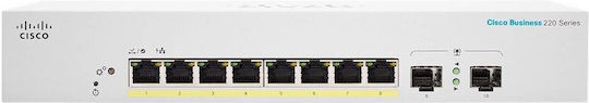 Cisco CBS220-8FP-E-2G Unmanaged L2 PoE+ Switch με 8 Θύρες Gigabit (1Gbps) Ethernet και 2 SFP Θύρες - Image 2