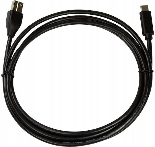 LogiLink USB 2.0 Cable USB-C male - USB-B Μαύρο 2m CU0163 - Image 2